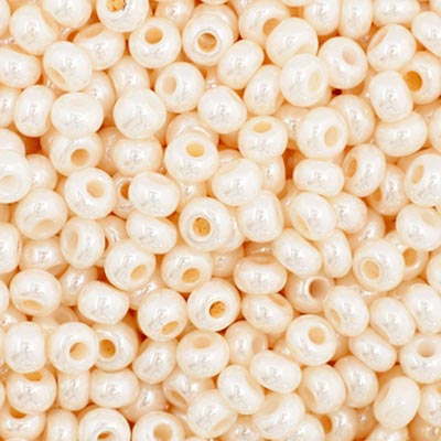 Czech Seed Bead 11/0 Vial Opaque Eggshell Pearl - Alberta Bead Store