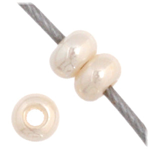 Czech Seed Bead 11/0 Vial Opaque Eggshell Pearl - Alberta Bead Store