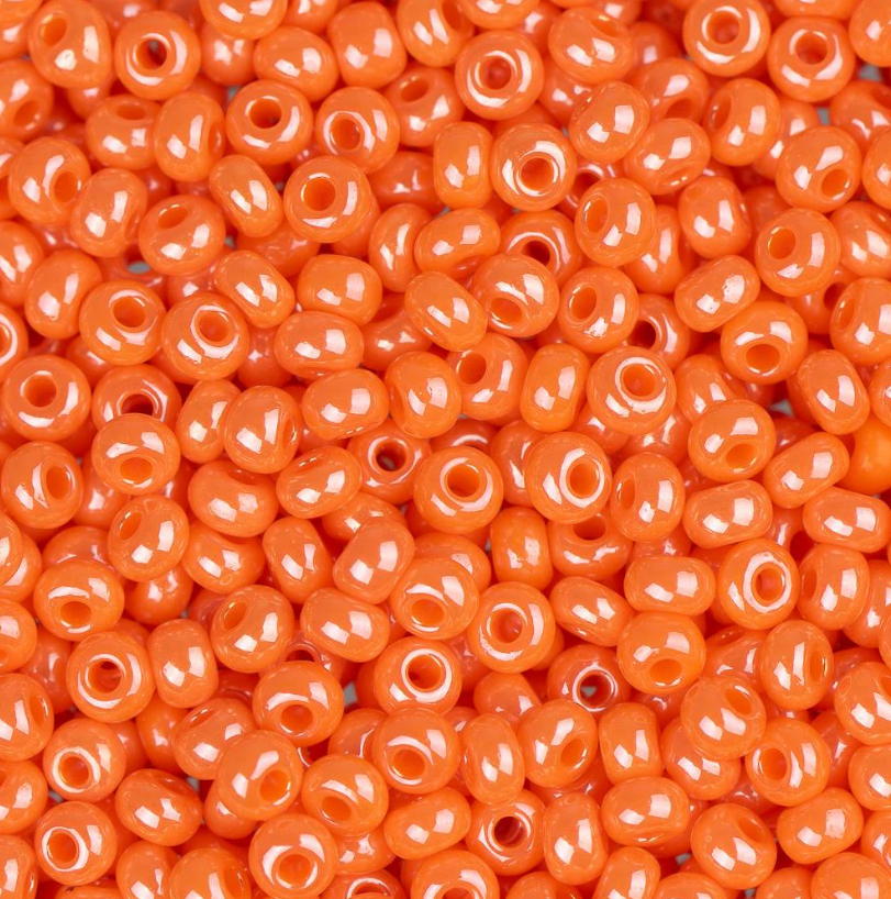 Czech Seed Bead 11/0 Opaque Dark Orange Luster