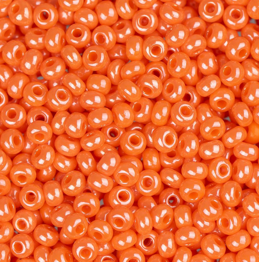 Czech Seed Bead 11/0 Opaque Dark Orange Luster