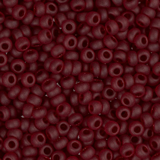 Czech Seed Bead 11/0 Transparent Garnet Matt