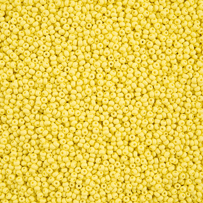 Czech Seed Bead 11/0 Vial PermaLux Dyed Chalk Light Yellow Matt - Alberta Bead Store