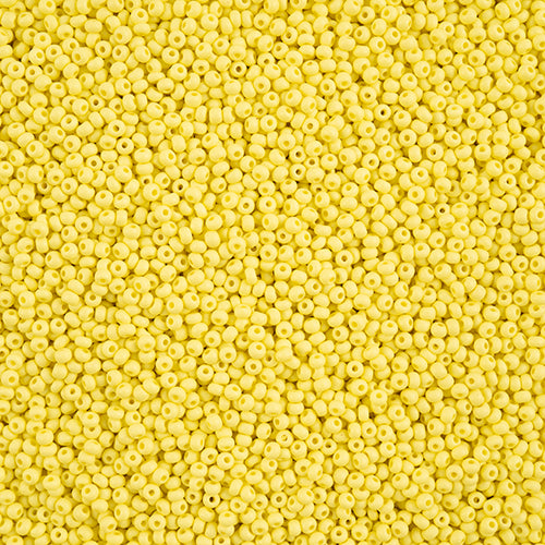 Czech Seed Bead 11/0 Vial PermaLux Dyed Chalk Light Yellow Matt - Alberta Bead Store