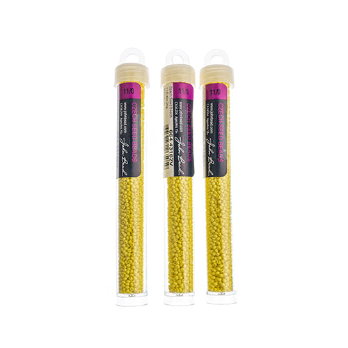 Czech Seed Bead 11/0 Vial PermaLux Dyed Chalk Light Yellow Matt - Alberta Bead Store