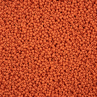 Czech Seed Bead 11/0 Vial PermaLux Dyed Chalk Orange Matt - Alberta Bead Store