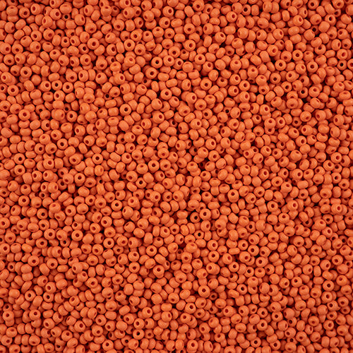 Czech Seed Bead 11/0 Vial PermaLux Dyed Chalk Orange Matt - Alberta Bead Store