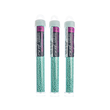 Czech Seed Bead 11/0 Vial PermaLux Dyed Chalk Mint - Alberta Bead Store