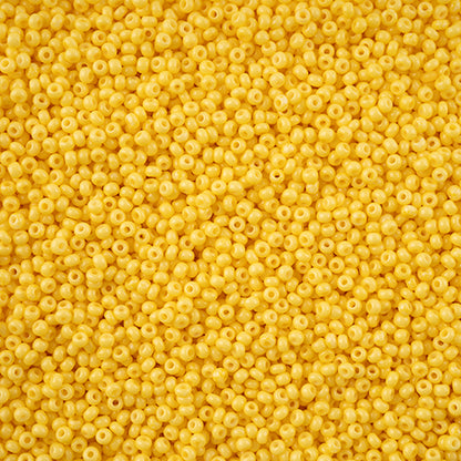 Czech Seed Bead 11/0 Yellow Chalk Dyed Solgel - Alberta Bead Store