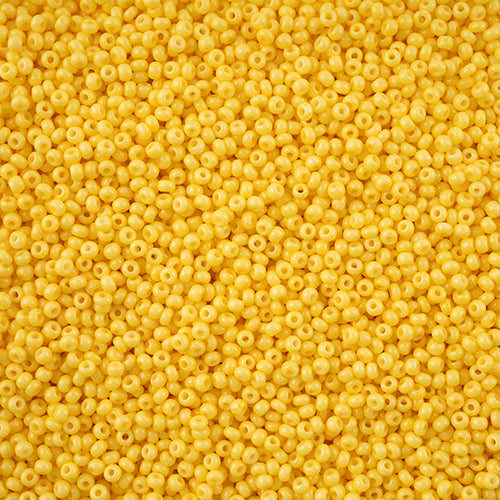Czech Seed Bead 11/0 Yellow Chalk Dyed Solgel - Alberta Bead Store