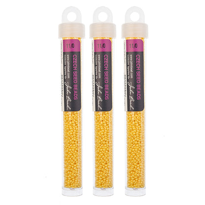 Czech Seed Bead 11/0 Yellow Chalk Dyed Solgel - Alberta Bead Store