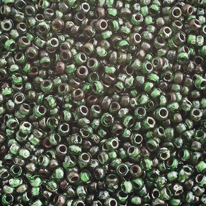 Miyuki Seed Bead 11/0 Opaque Green Picasso