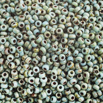 Miyuki Seed Bead 11/0 Opaque Turquoise Blue Picasso