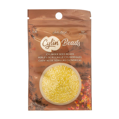 Cylin Bead 11/0 Pale Yellow Lined