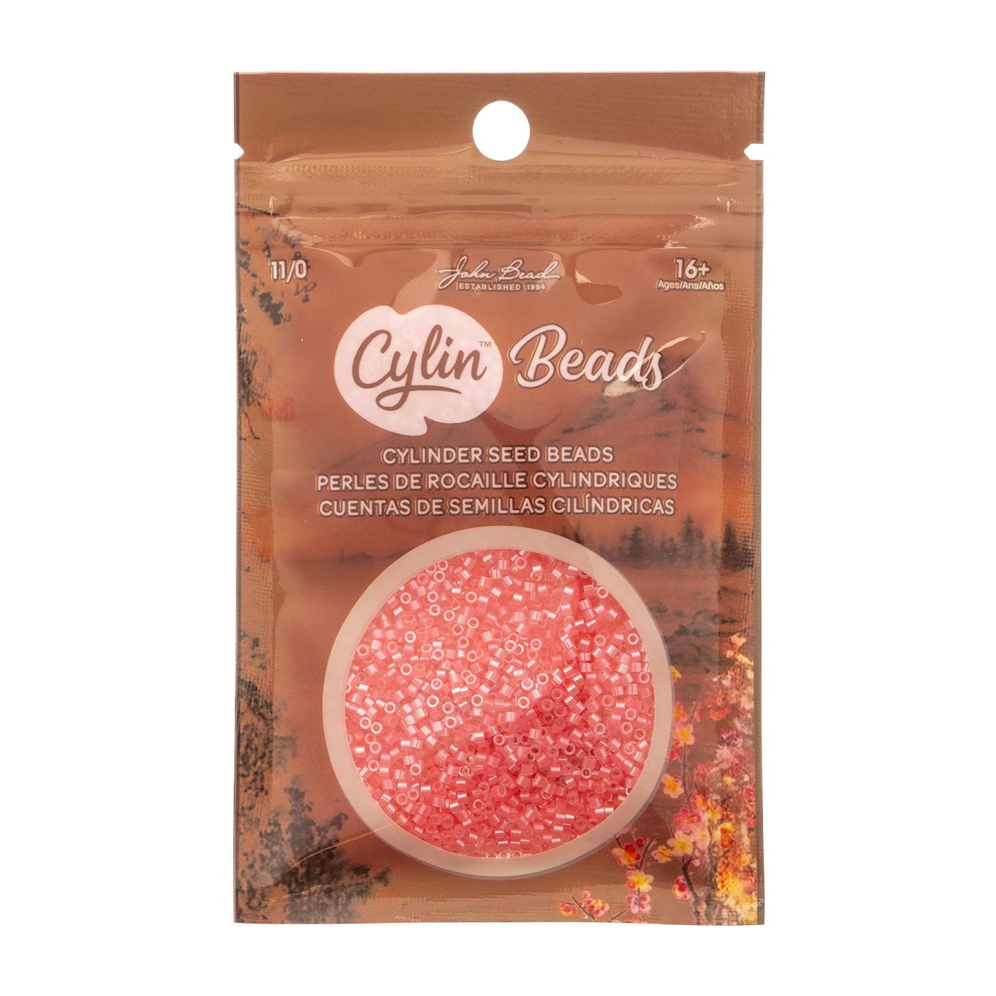 Cylin Bead 11/0 Rose-Pink AB Lined