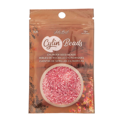 Cylin Bead 11/0 Crystal Rose Lined Ceylon