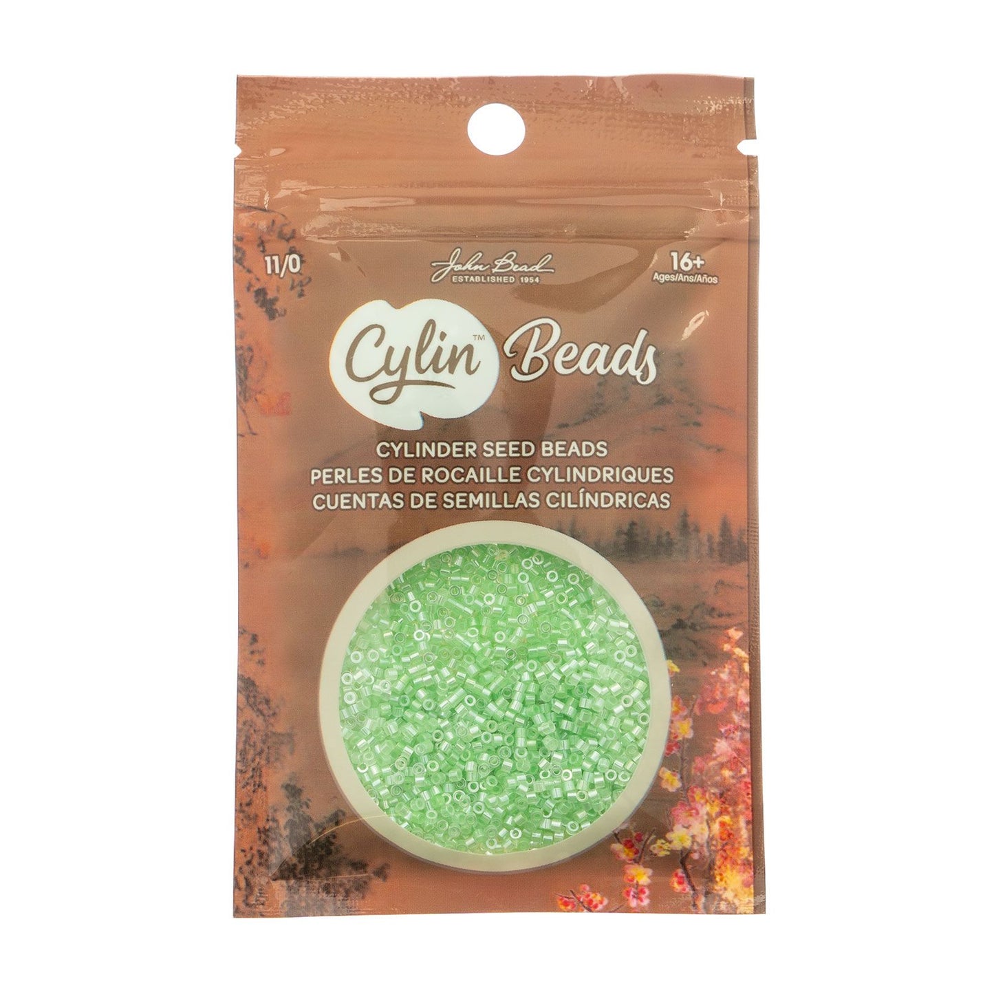 Cylin Bead 11/0 Light Crystal Green Ceylon