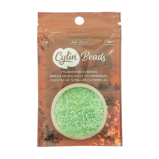 Cylin Bead 11/0 Light Crystal Green Ceylon