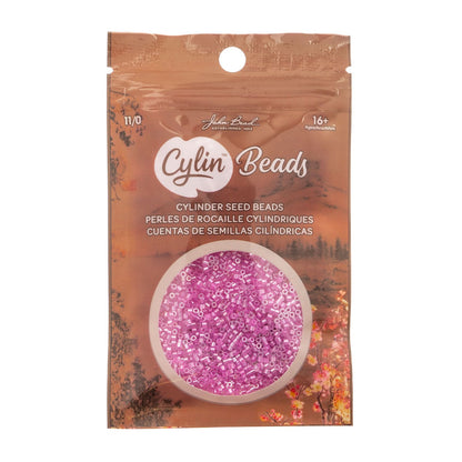 Cylin Bead 11/0 Crystal Fuchsia Lined Ceylon