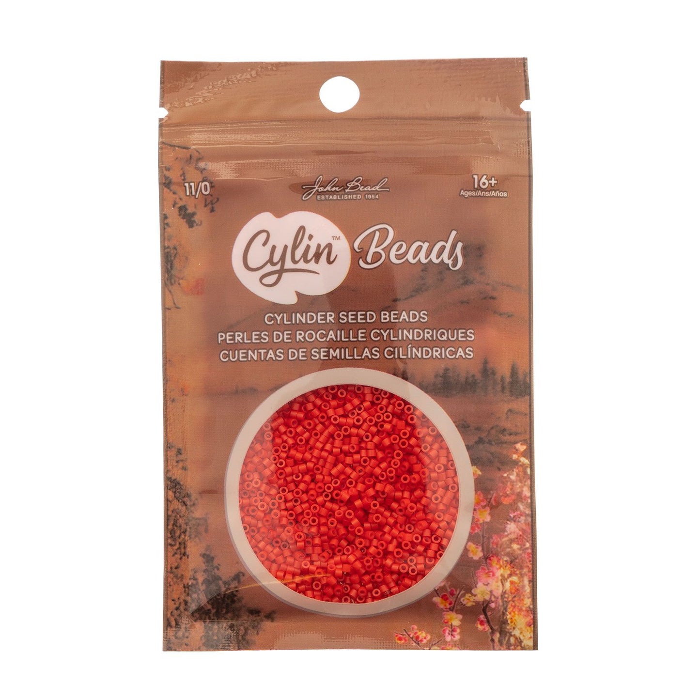 Cylin Bead 11/0 Red Fire Cracker Red