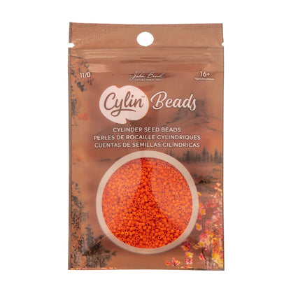 Cylin Bead 11/0 Opaque Orange Matte