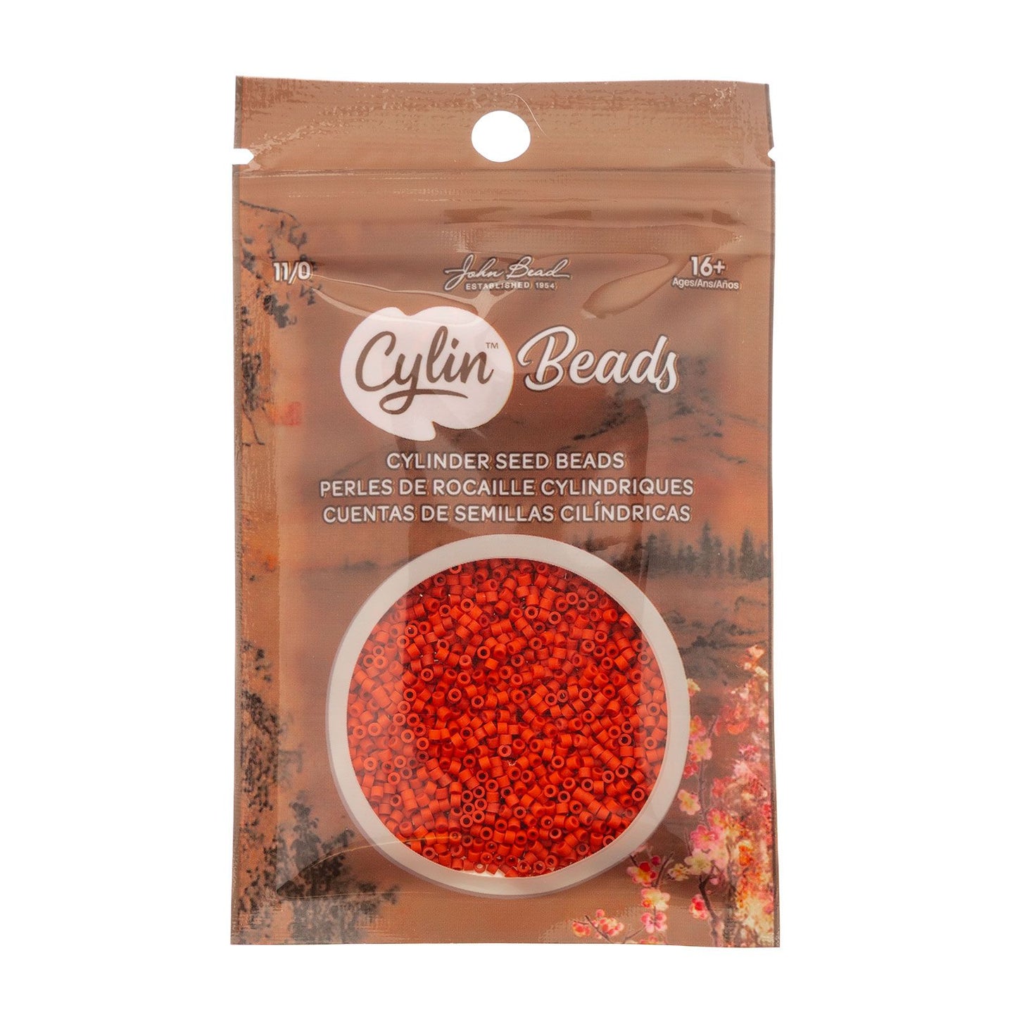 Cylin Bead 11/0 Red Vermillion Matte