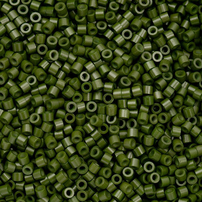 Cylin Bead 11/0 Opaque Green Avocado