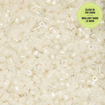 Cylin Bead 11/0 Glow in Dark AB White to Green