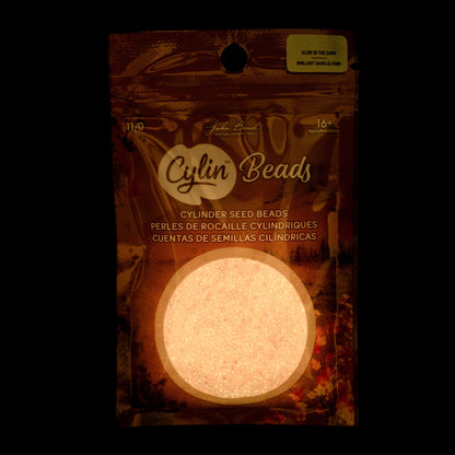 Cylin Bead 11/0 Glow in Dark AB Pink
