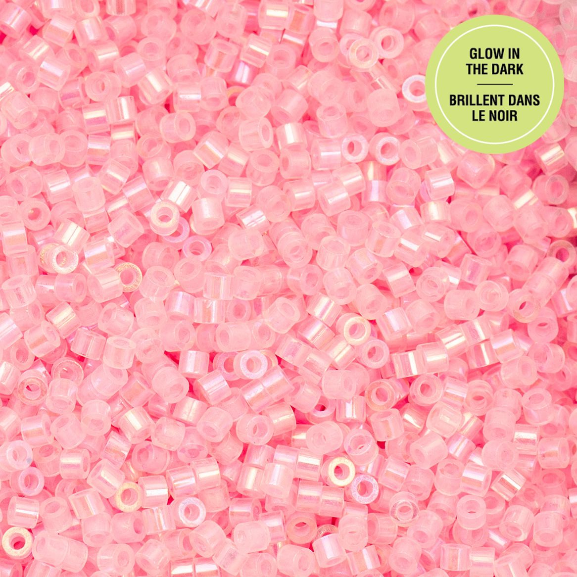 Cylin Bead 11/0 Glow in Dark AB Pink Neon