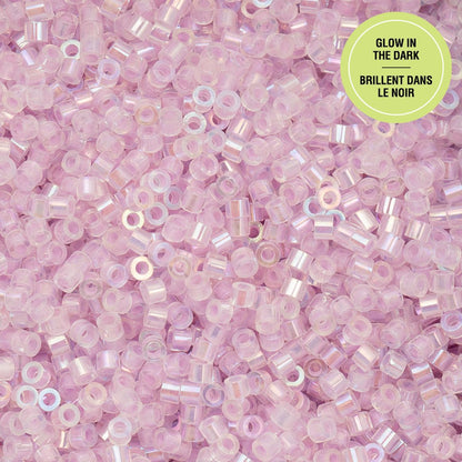 Cylin Bead 11/0 Glow in Dark AB Violet