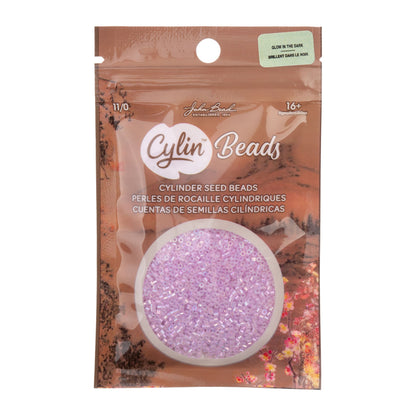 Cylin Bead 11/0 Glow in Dark AB Violet
