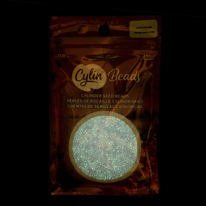 Cylin Bead 11/0 Glow in Dark AB Purple