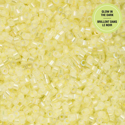 Cylin Bead 11/0 Glow in Dark AB Yellow