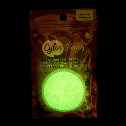 Cylin Bead 11/0 Glow in Dark AB Yellow Neon