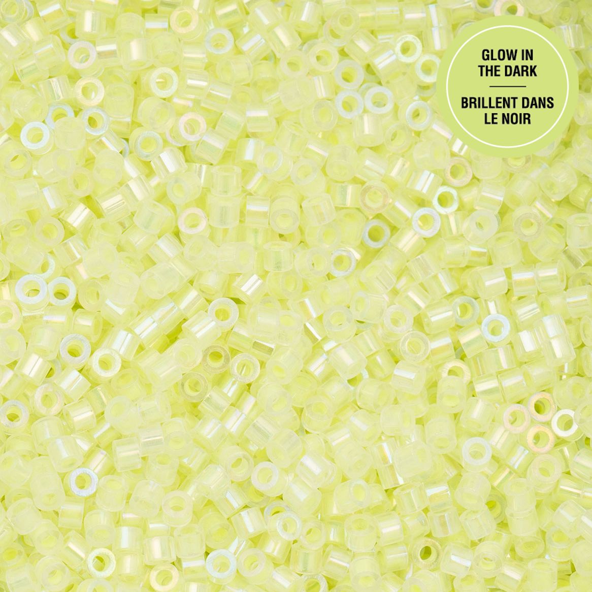 Cylin Bead 11/0 Glow in Dark AB Yellow Neon
