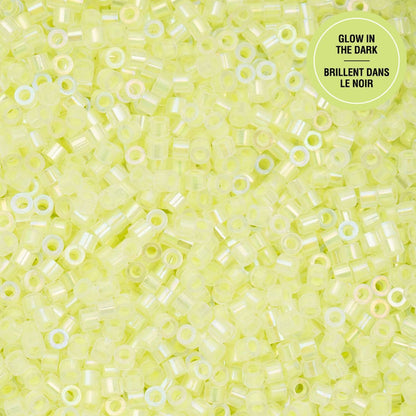 Cylin Bead 11/0 Glow in Dark AB Yellow Neon