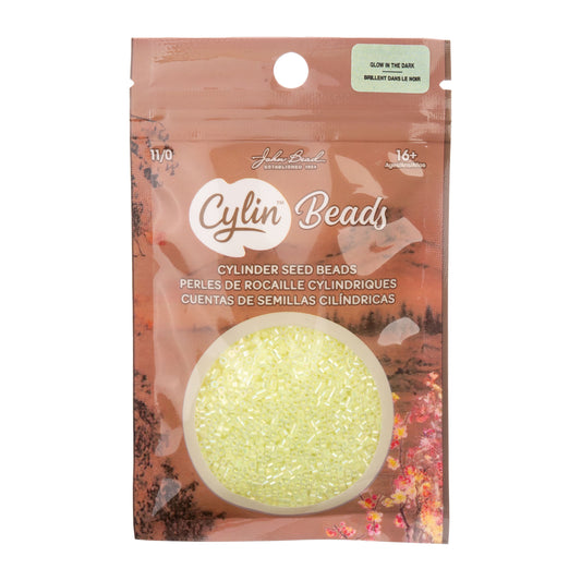 Cylin Bead 11/0 Glow in Dark AB Yellow Neon