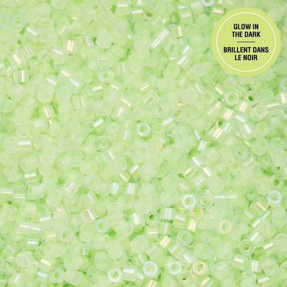 Cylin Bead 11/0 Glow in Dark AB Light Green