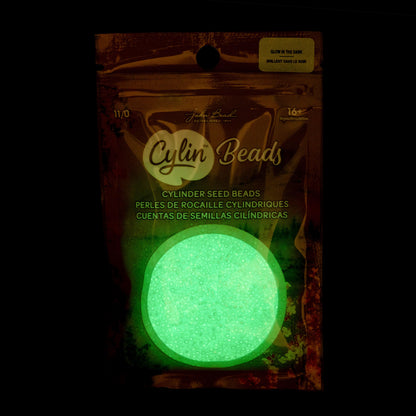 Cylin Bead 11/0 Glow in Dark AB Green