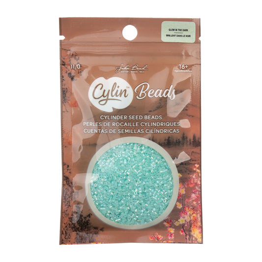 Cylin Bead 11/0 Glow in Dark AB Green