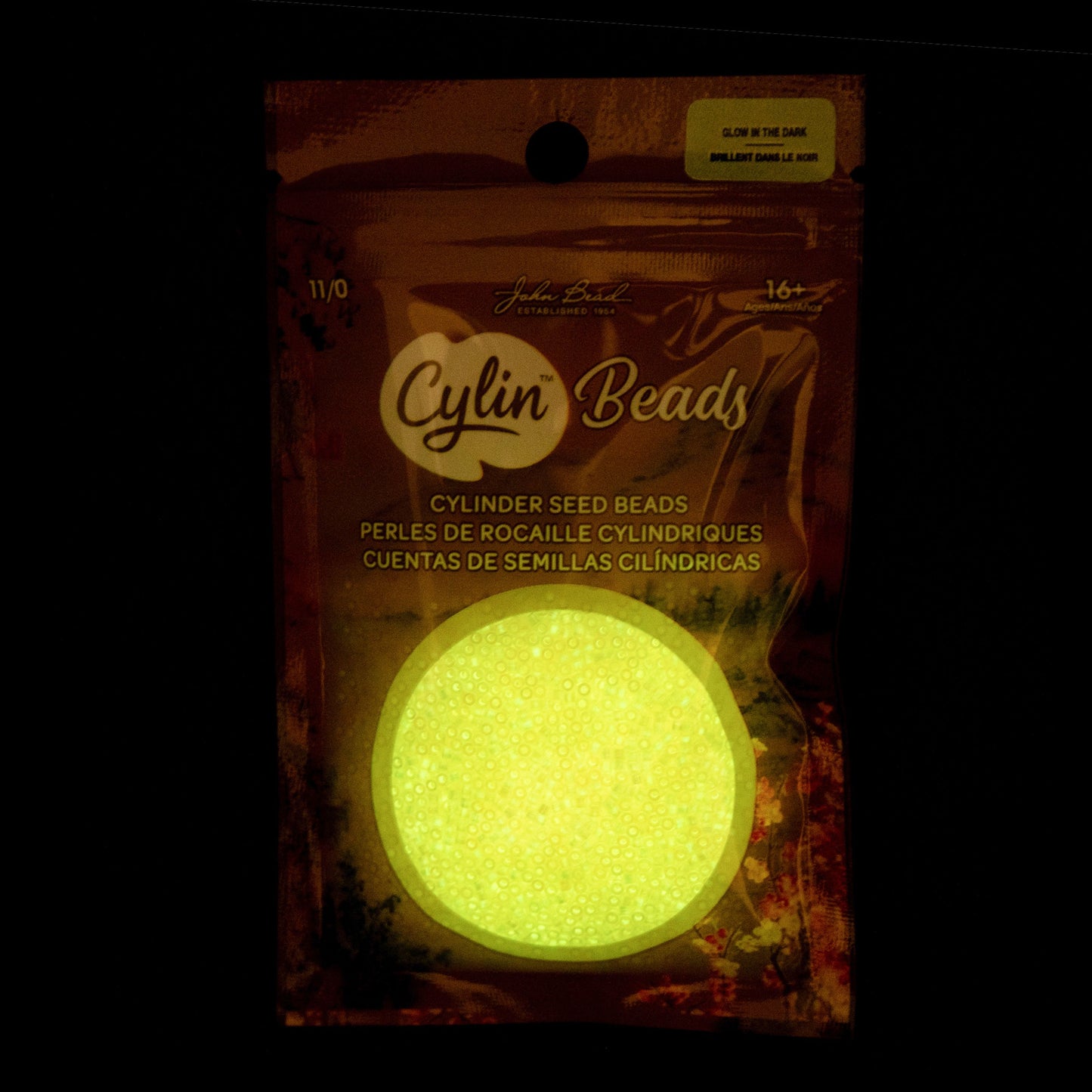 Cylin Bead 11/0 Glow in Dark AB Light Yellow