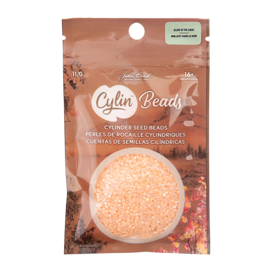 Cylin Bead 11/0 Glow in Dark AB Orange