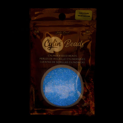Cylin Bead 11/0 Glow in Dark AB Sky