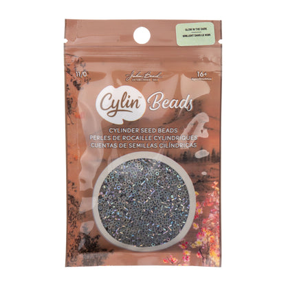 Cylin Bead 11/0 Glow in Dark AB Grey