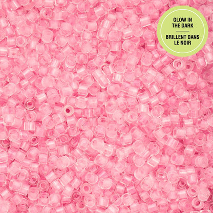 Cylin Bead 11/0 Glow in Dark Pink