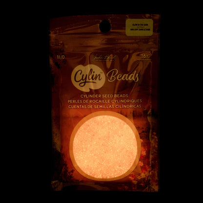 Cylin Bead 11/0 Glow in Dark Pink Neon