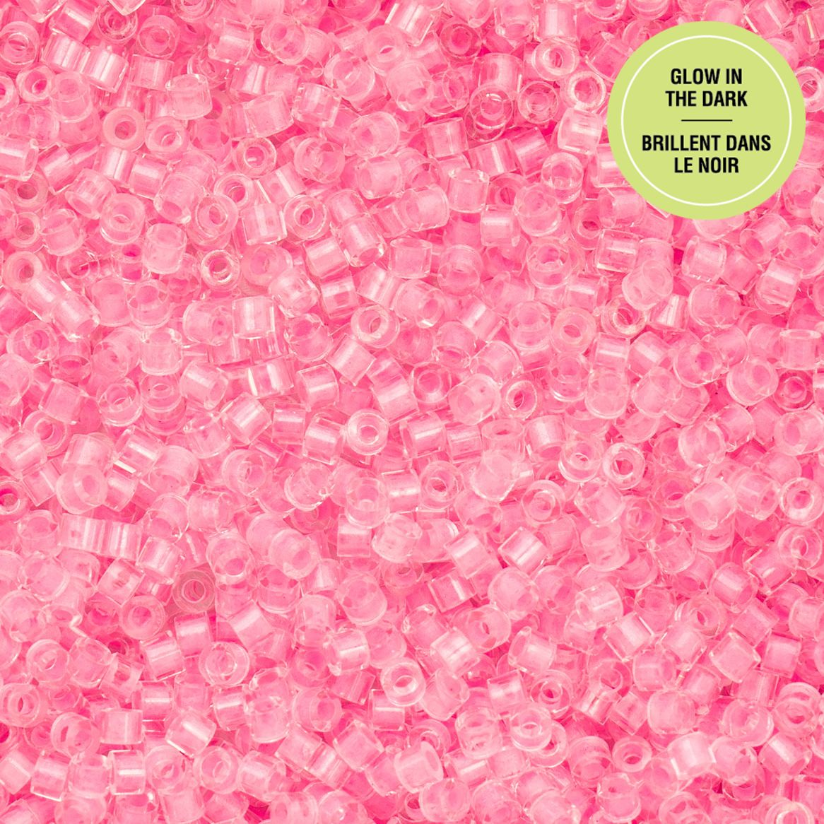 Cylin Bead 11/0 Glow in Dark Rose