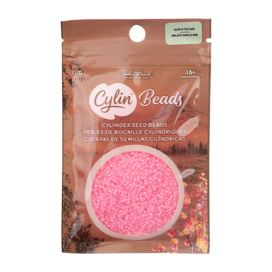 Cylin Bead 11/0 Glow in Dark Rose