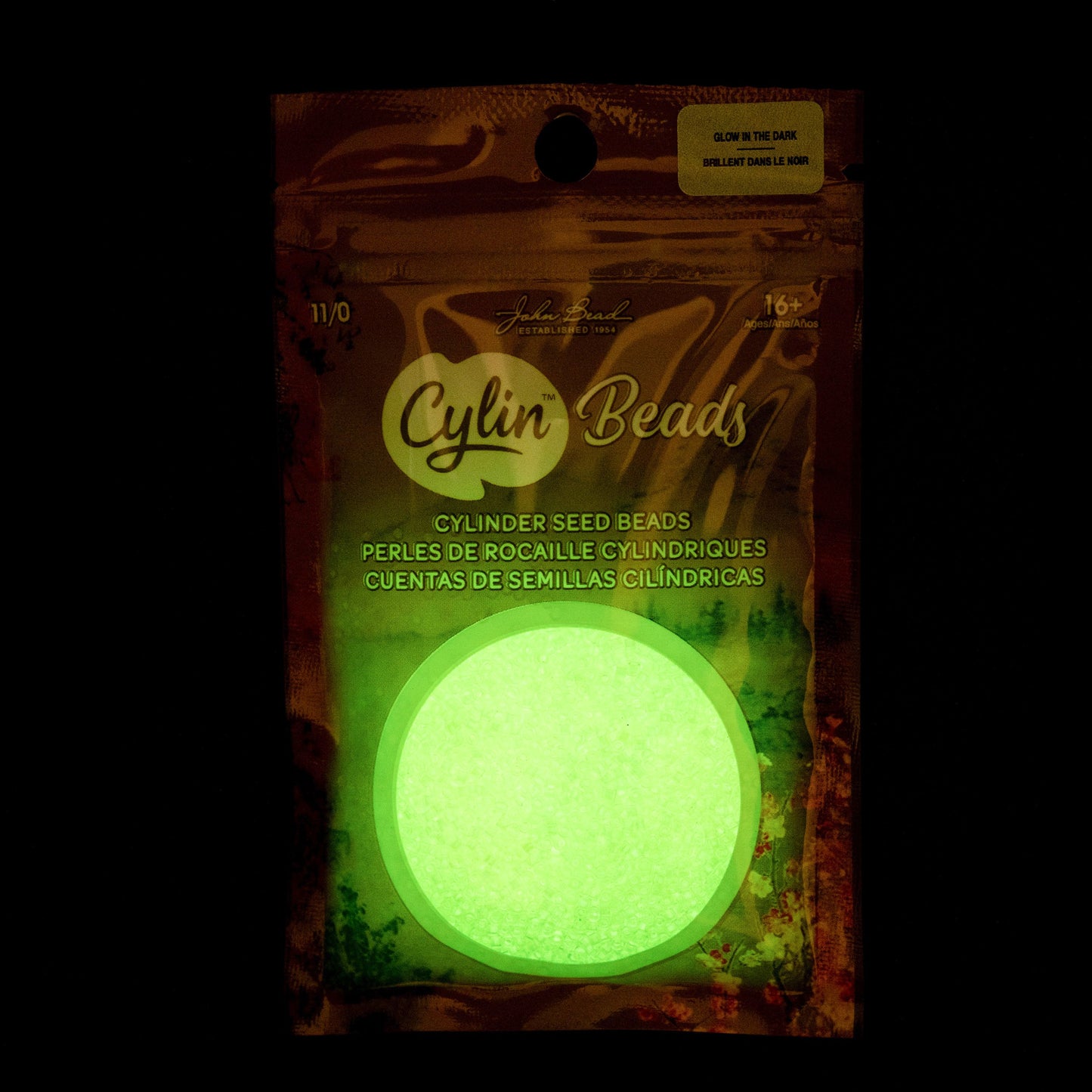 Cylin Bead 11/0 Glow in Dark Yellow Neon