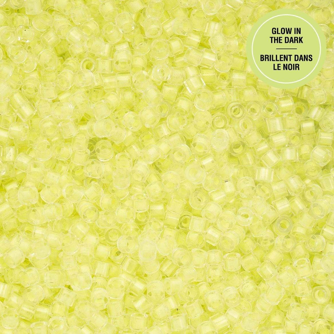 Cylin Bead 11/0 Glow in Dark Yellow Neon